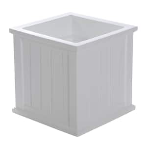 Cape Cod 20 in Square Self-Watering White Polyethylene Planter