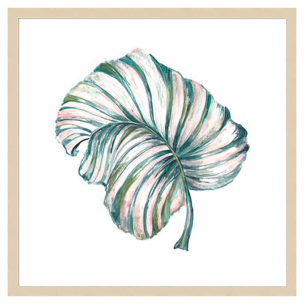 Island Leaf III 25"x25" Svelte Natural Wood Framed Wall Art Print
