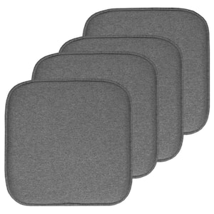 Charlotte Jacquard Square Memory Foam 16 in.x16 in. Non-Slip Back, Chair Cushion (4-Pack), Gray