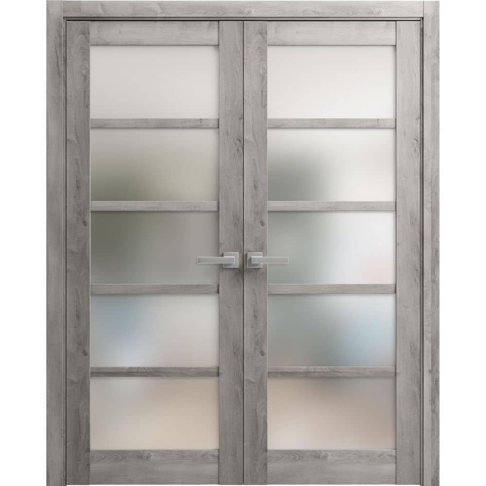 84 in. x 84 in. 2 Panel Nebraska Grey Finished MDF Sliding Door with Hardware price history on PriceWatchPro