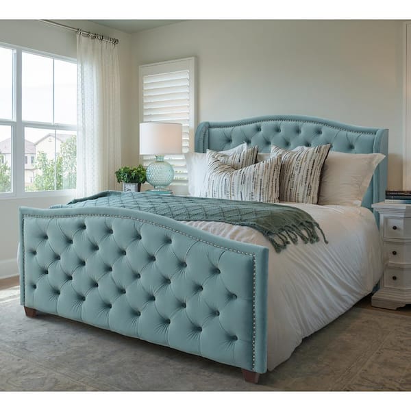 Jennifer Taylor Marcella Arctic Blue Queen Upholstered Bed