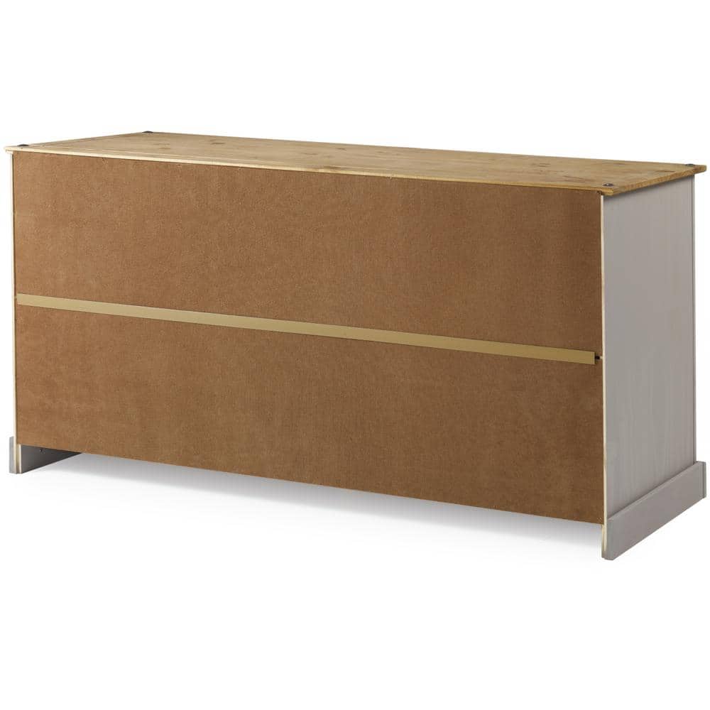 Cottage Series Gray Pine Wood Buffet Sideboard with Storage
