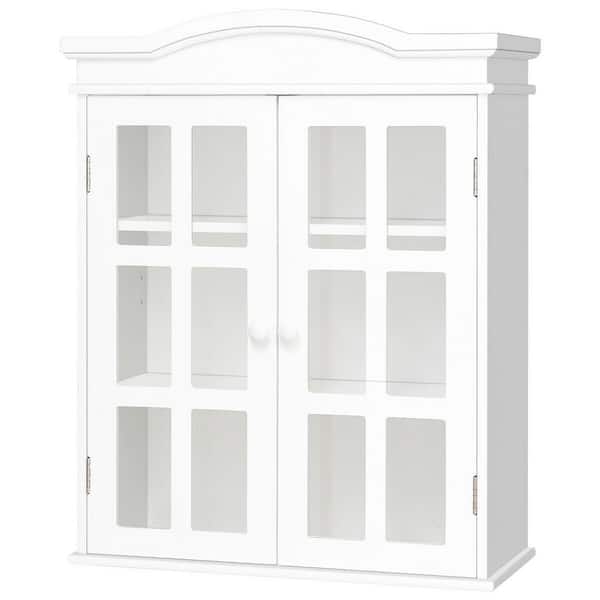 WELLFOR 21 in. W x 9 in. D x 26-1/2 in. H White Bathroom Storage Wall Cabinet