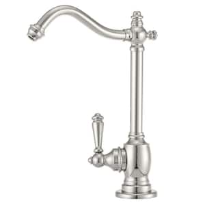 9 in. Victorian 1-Lever Handle Cold Water Dispenser Faucet, Polished Nickel