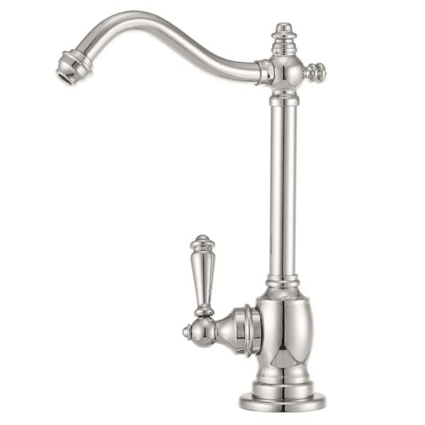 Westbrass 9 in. Victorian 1-Lever Handle Cold Water Dispenser Faucet, Polished Nickel