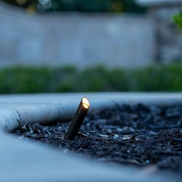 Low Voltage Bronze Hardwired Outdoor Weather Resistant Brass Nano Spotlight with 2W Integrated LED Bulb & Stake
