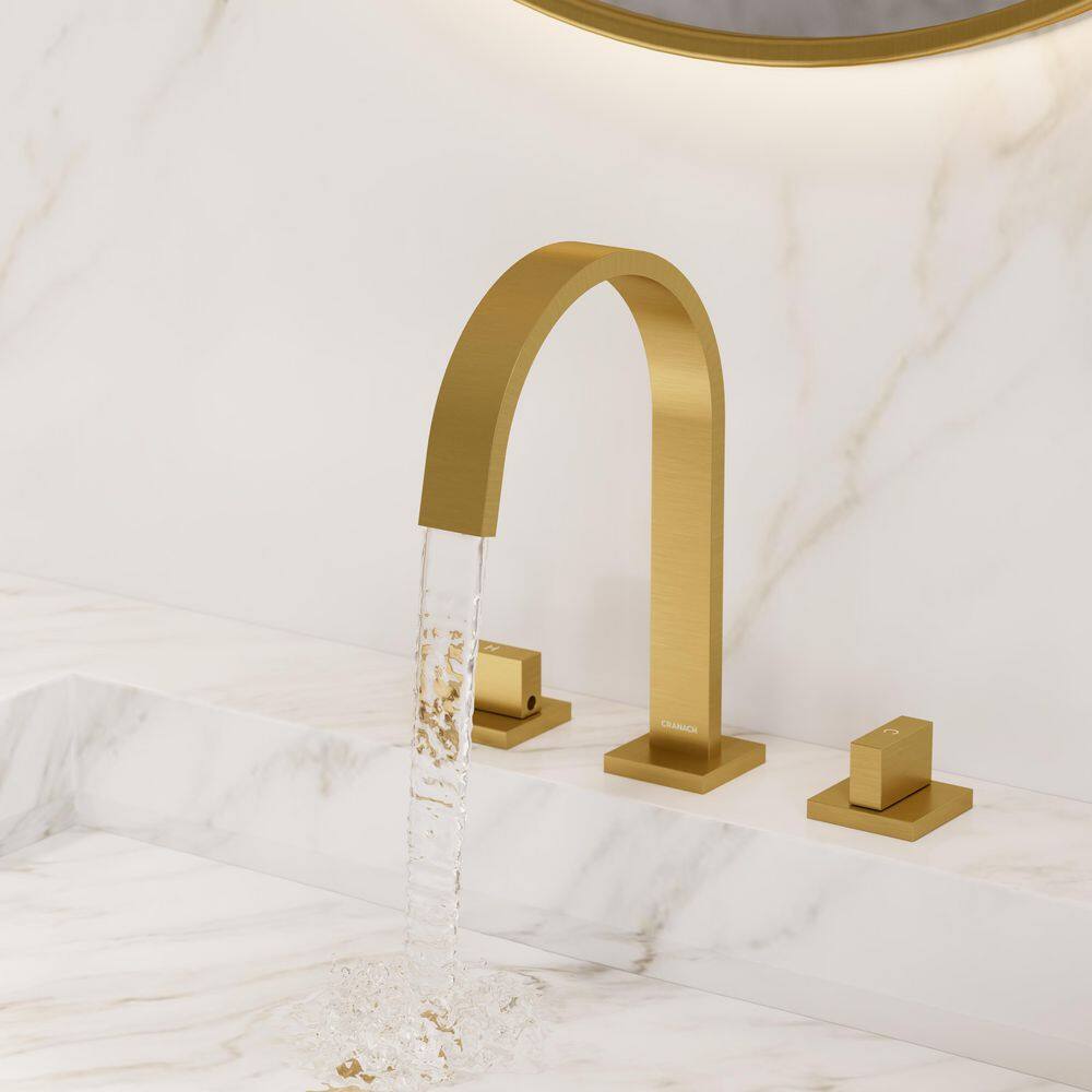 Rugen 8 in. Widespread Double Handles Bathroom Faucet in Brushed Gold Valve Included (1-Pack) price history on PriceWatchPro