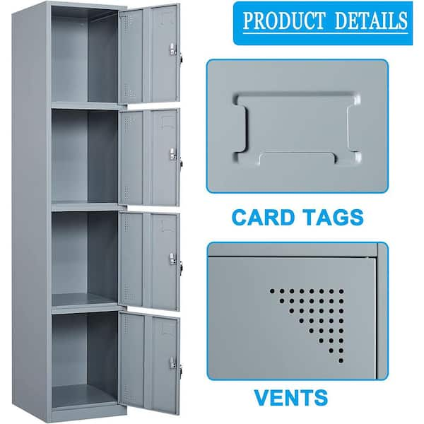 4/5/6 Doors Metal Locker Wardrobe Cabinet For Gym Office Organizer