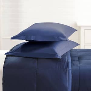 Set of 2 Soft Touch Cotton Twill Blue King Pillow Shams