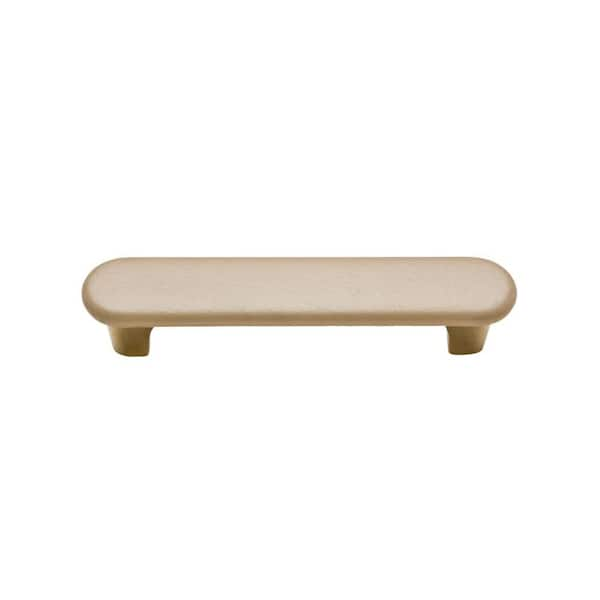 Knobware 3 in. Center-to-Center Tan Sta Kleen Faux Leather Covered Burnished Brass Handle