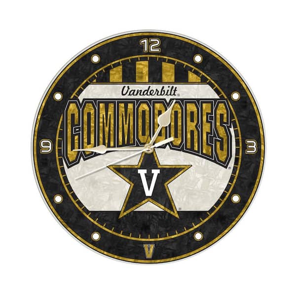 NCAA - 12 in. Vanderbilt Art Glass Clock