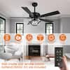 Parrot Uncle 52 in. LED Matte Black Ceiling Fan w/ Remote