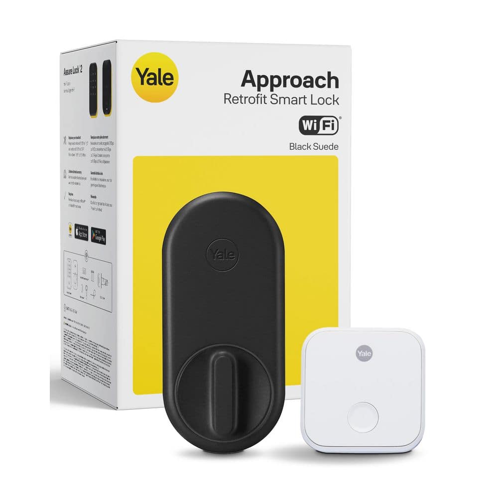 Apartment Smart Door Lock with Wi-Fi Access, Black Suede