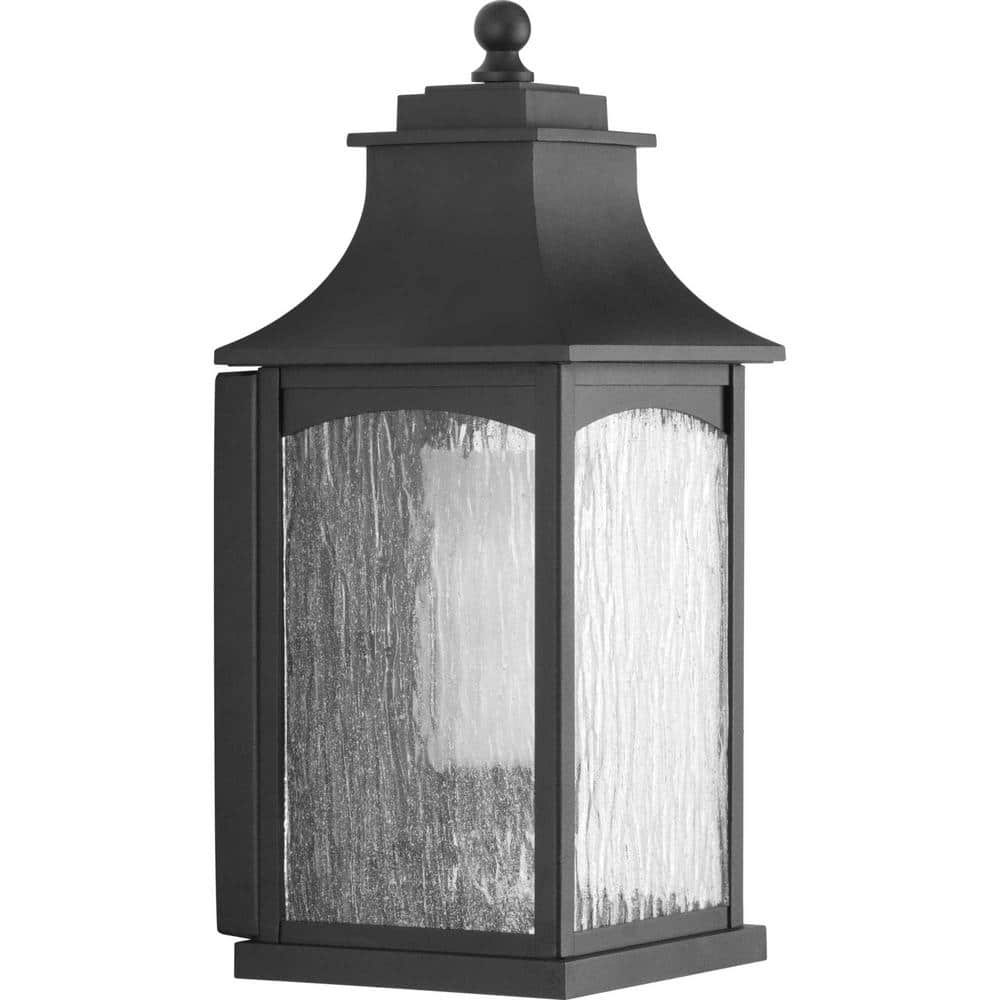 Reviews For Progress Lighting Maison Collection 1 Light Textured Black Clear Water Seeded Glass