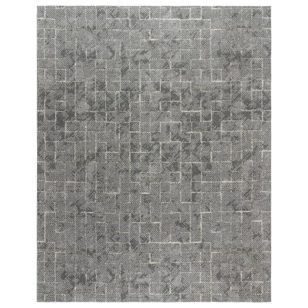 Gertmenian & Sons Trevi Zalo Dark Gray 5 ft. x 7 ft. Abstract High-Low Indoor Area Rug