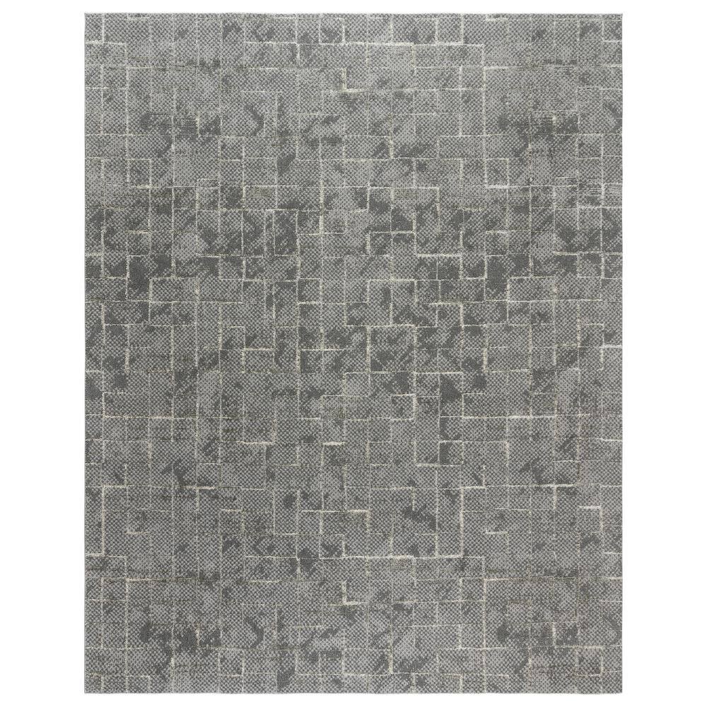 Trevi Zalo 8' x 10' Gray Abstract Shag Area Rug
