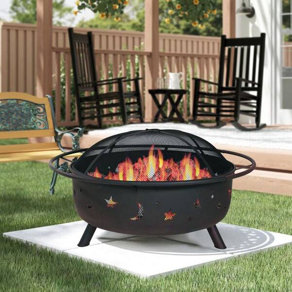 charcoal grill and fire pit