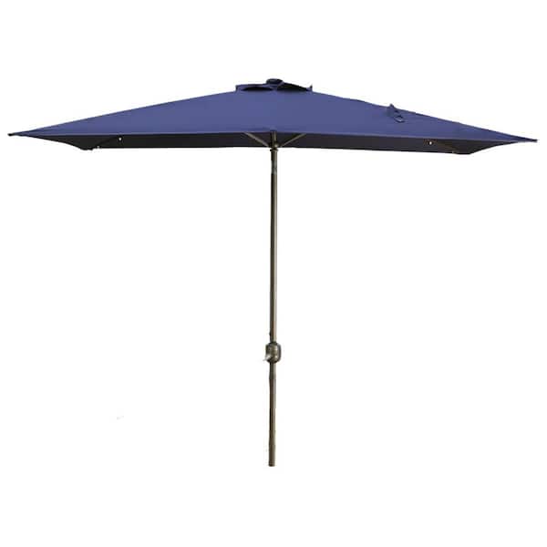 Otryad 7.5 ft. x 7.5 ft. Polyester Patio Umbrella, Outdoor Table Market Umbrella with Crank and Push Button Tilt, Navy