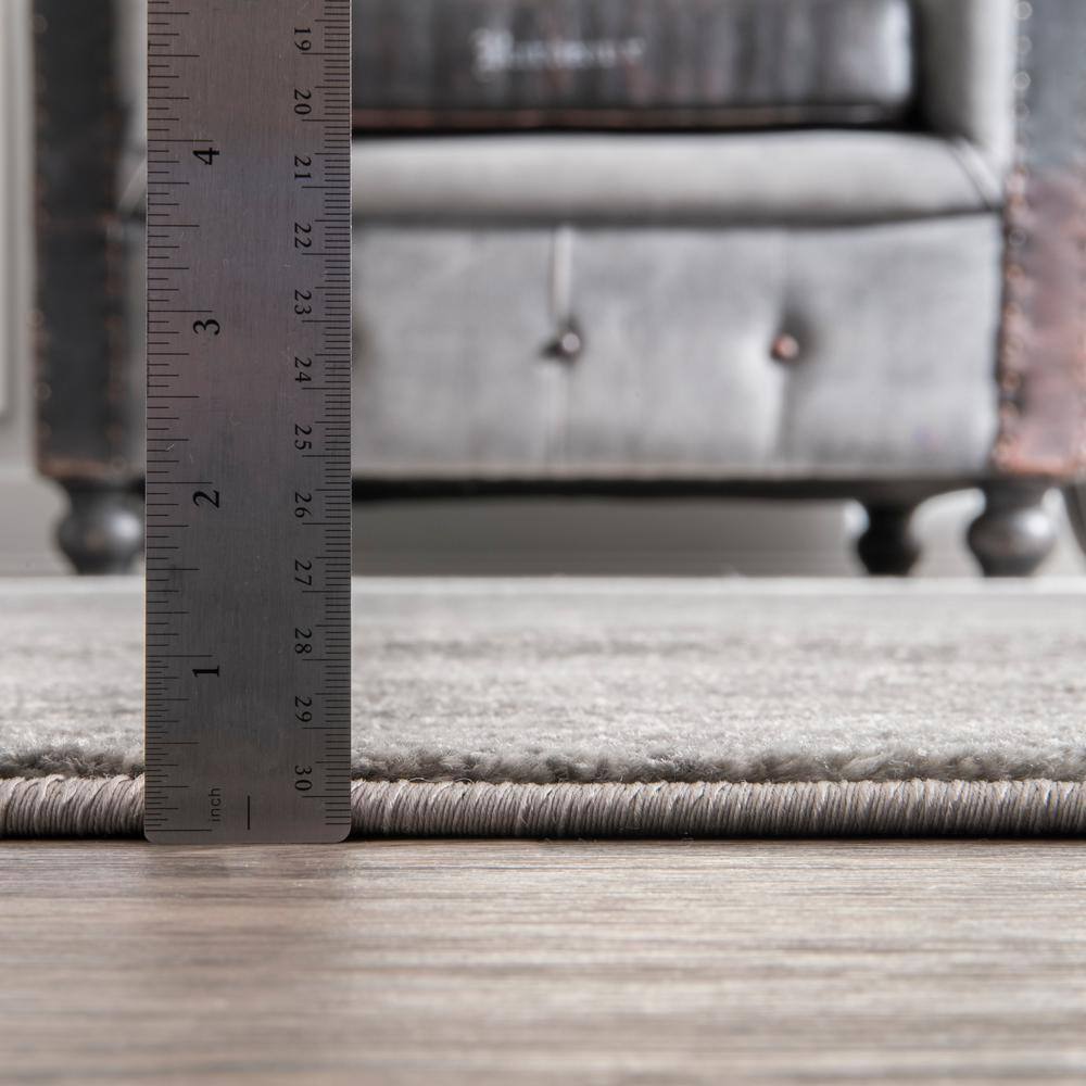 Handmade Dark Grey Geometric 6' Square Synthetic Area Rug