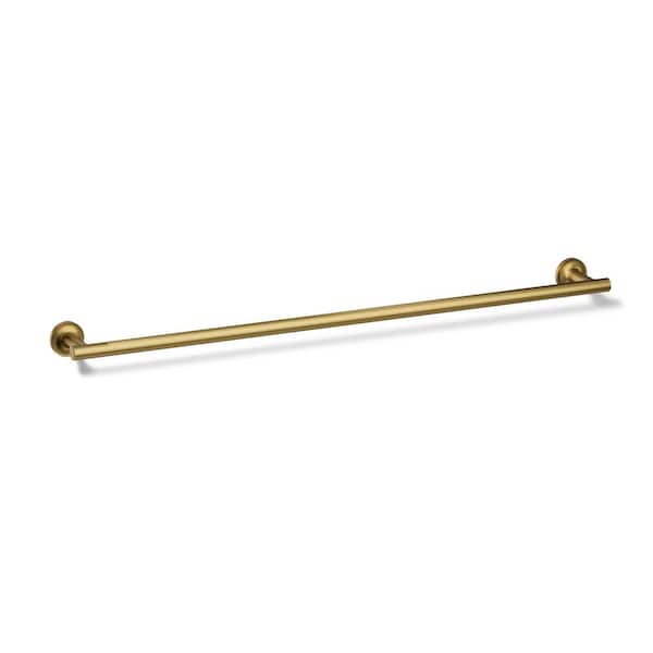 Purist 30 in. Wall Mounted Towel Bar in Vibrant Brushed Moderne Brass