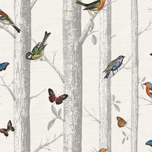 Epping Birds and Trees White Multi Wallpaper
