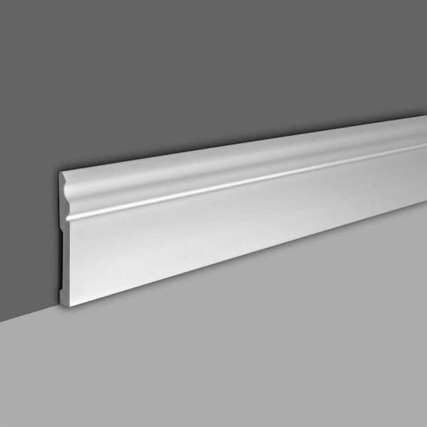 WM 163E 5-5/8 in. x 1/2 in. x 96 in. Plain Recycled Polystyrene Base Moulding Pro Pack 48 LF (6-Pack)