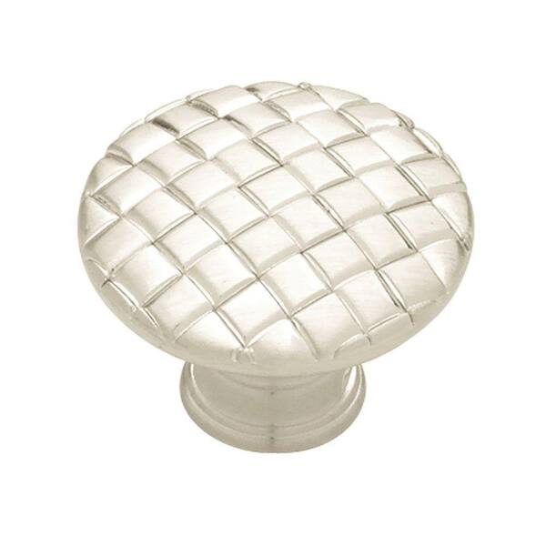 Liberty Contempo 1-1/8 in. Brushed Sterling Silver Basket Weave Cabinet Knob