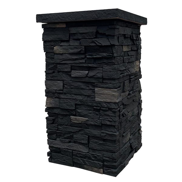 Country Ledgestone 30 in. x 16 in. Andean Onyx Faux Polyurethane Stone Siding Column Wrap (4-Piece)