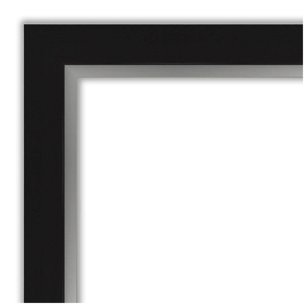 Eva Black Silver Rectangular Wall Mirror with Polystyrene Frame