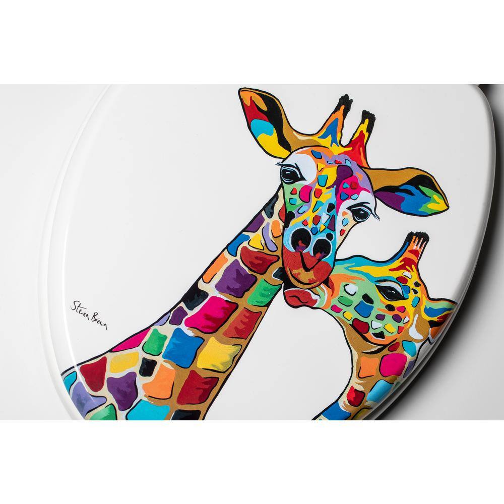 Colorful Giraffes Design Soft Close Elongated Toilet Seat