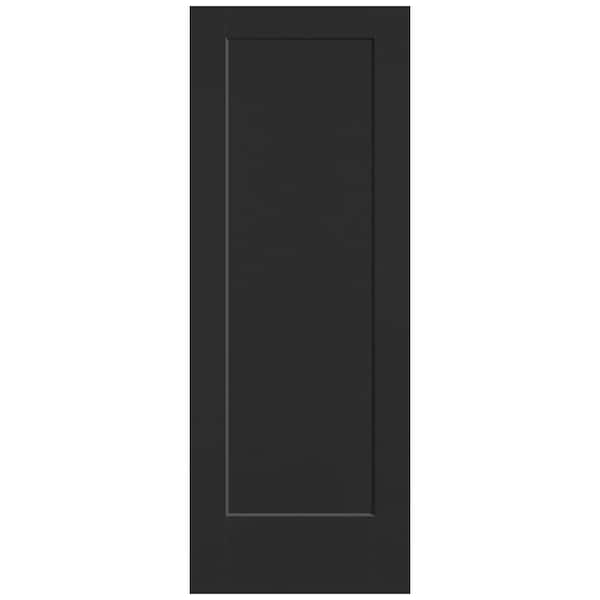 Masonite 30 in. x 80 in. 1-Panel Lincoln Park Single Bore Hollow Core Jet Black Molded Composite Interior Door Slab