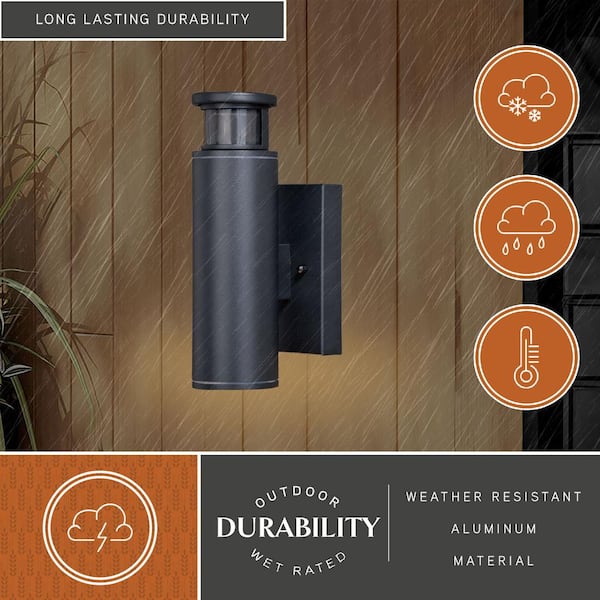 VAXCEL Chiasso Black LED Motion Sensor Dusk to Dawn Dark Sky