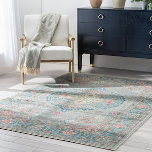 Paloma Payson Grey Teal 5 ft. 3 in. x 7 ft. 3 in. Bohemian Oriental Persian Area Rug