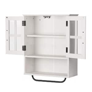 19.3 in. W x 8.27 in. D White Wall Storage Bathroom Cabinet Decorative Wall Shelf