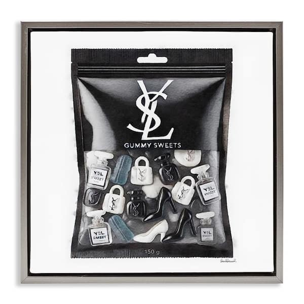 Stupell Industries Black Glam Candies by Amanda Greenwood Gray Floater Frame Abstract Graphic Art Print 25 in. x 25 in.