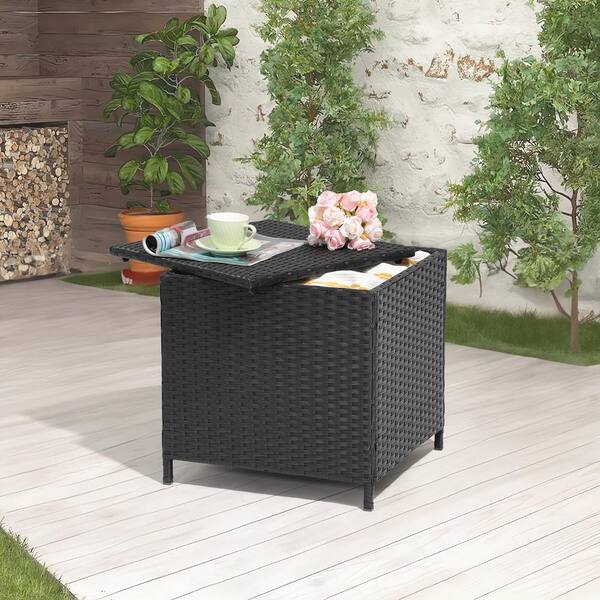 訳あり・アウトレット特集 Black Gal. 21 Freestyle Wicker Box Deck Storage Side Outdoor テーブル・チェア・ハンモック