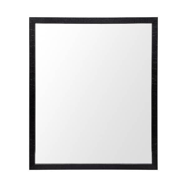 Medium Rectangle Black Modern Mirror (25.5 in. H x 21.5 in. W)