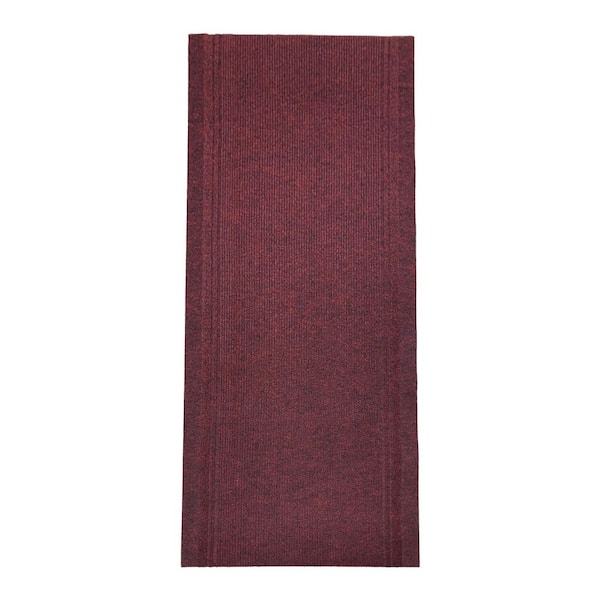 Custom Tracker Indoor/Outdoor Hallway Runner Rug 2 ft. 2 in. W x 6 ft. L Burgundy Polyester Garage Flooring