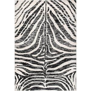 Royal Zebra Stripes Black 5 ft. x 7 ft. 5 in. Area Rug