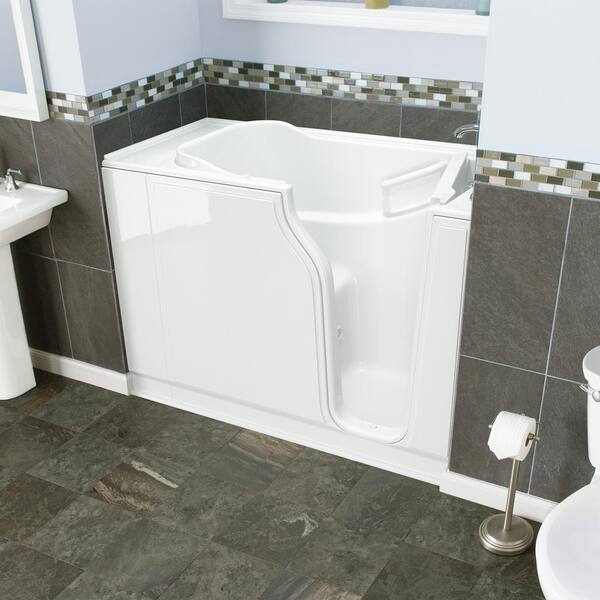 Gelcoat Entry 52 in. Right Hand Walk-In Whirlpool Bathtub in White