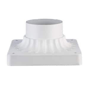 Canby 5.5 in. White Square Pier Mount Base for 3 inch Post Top Mounts