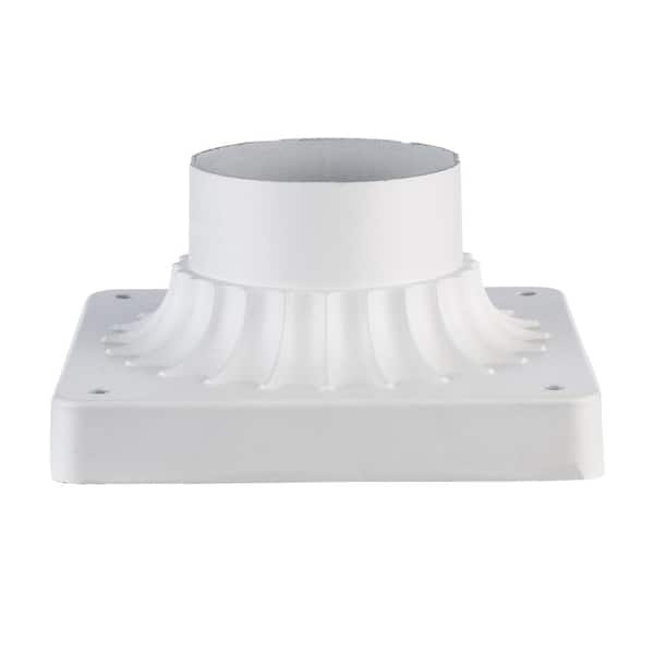 Bel Air Lighting Canby 5.5 in. White Square Pier Mount Base for 3 inch Post Top Mounts