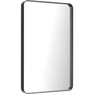 24 in. W. x 36 in. H Rectangular Framed French Cleat Wall Mounted Tempered Glass Bathroom Vanity Mirror in Matte Black