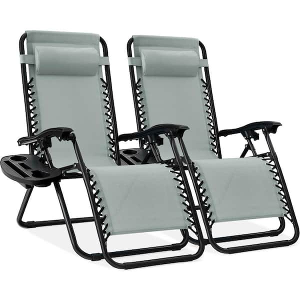 Best Choice Products Stardew Metal Zero Gravity Reclining Lawn Chair with Cup Holders (2-Pack)