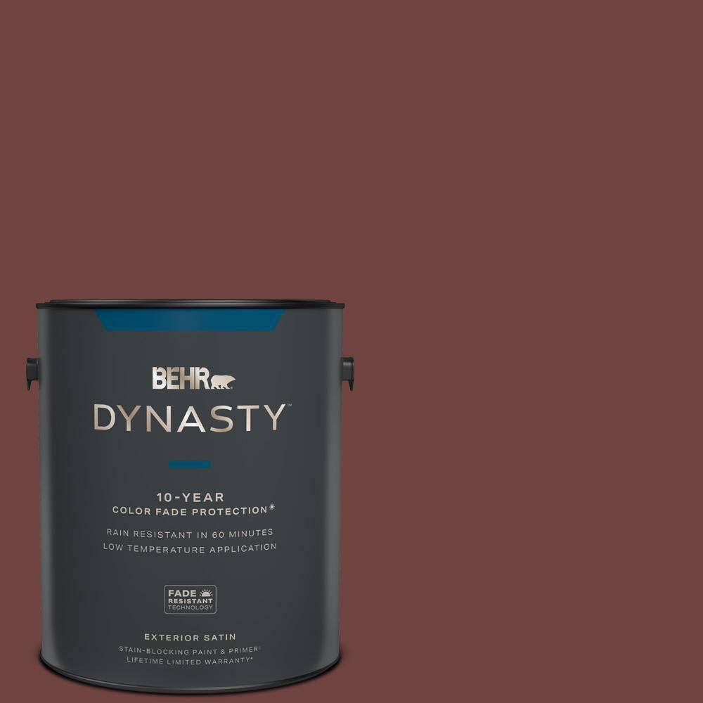 BEHR DYNASTY 1 gal. #ICC-82 Library Red Satin Enamel Exterior Stain ...
