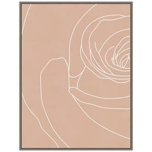 "Blush Flowers III" by Sarah Leonard 1 Piece Floater Frame Canvas Transfer Nature Art Print 30-in. x 23-in. .