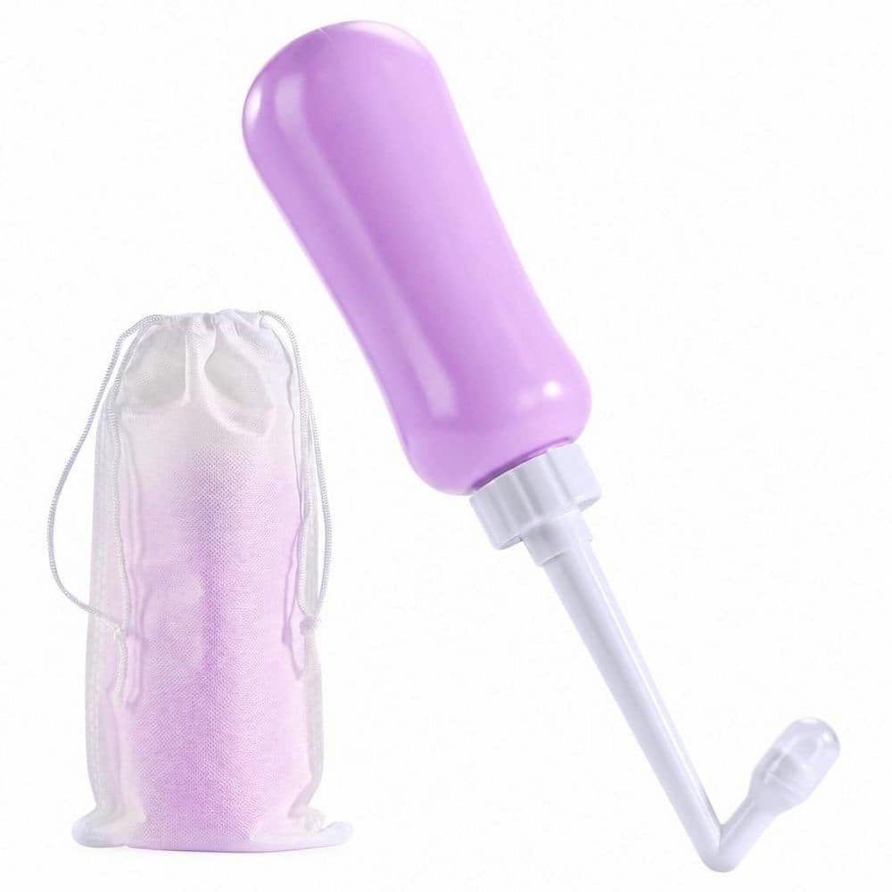 Travel Series Handheld Bidet Bidet Attachment with 450ml Capacity and Nozzle Included (Purple)