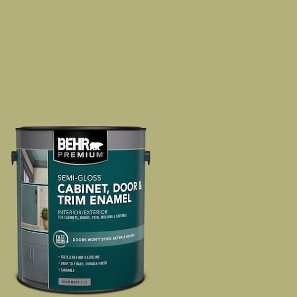 1 gal. #M340-5 Fresh Artichoke Semi-Gloss Enamel Interior/Exterior Cabinet, Door & Trim Paint