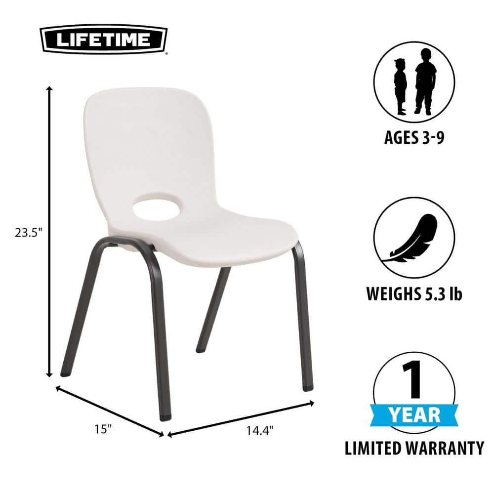Almond Polyethylene Stackable School Chair for Kids