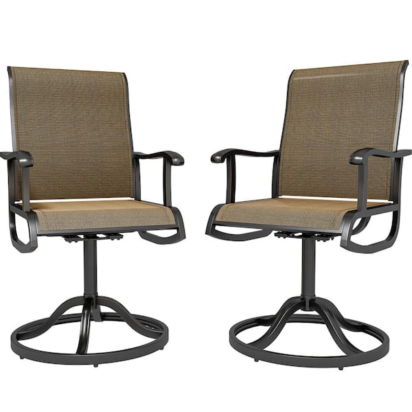 DEXTRUS 39.76 in. H Swivel Patio Chairs Outdoor Dining Chairs (Set of 2)